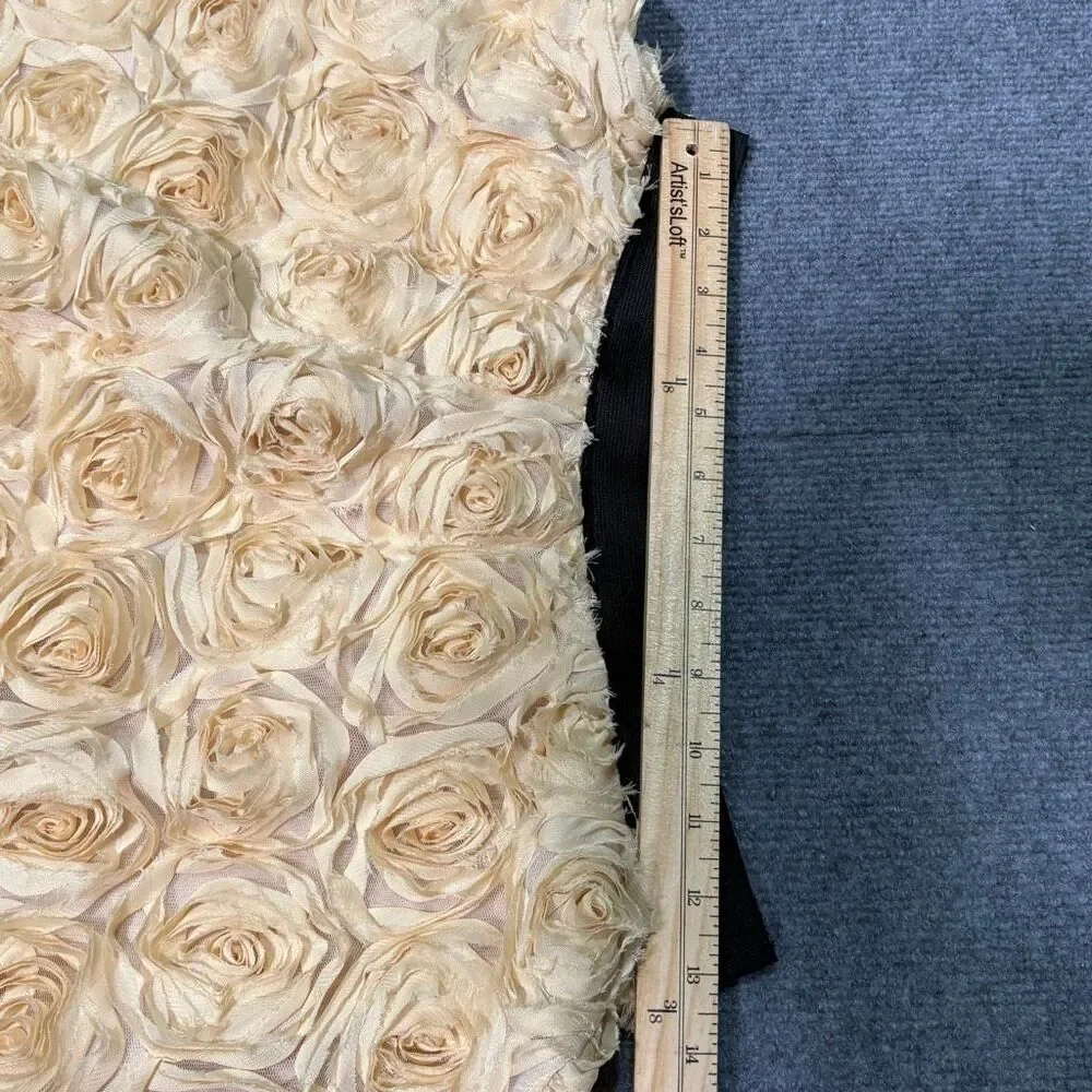 Free People Rosette Floral Textured Mini Skirt Cream Size S